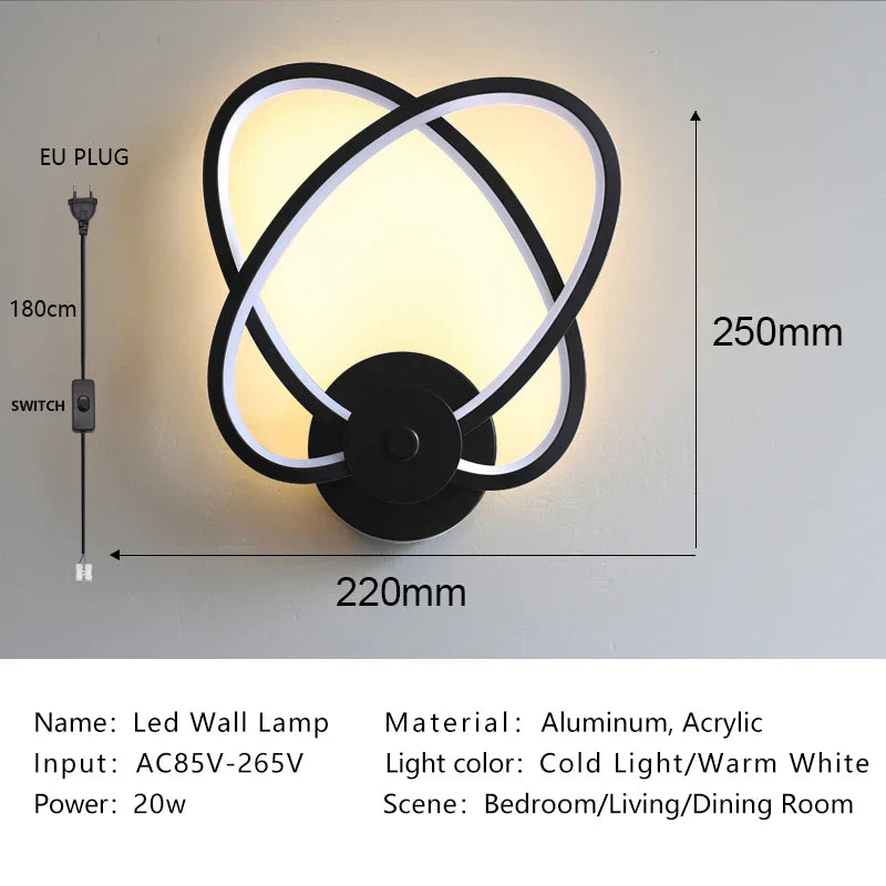 Modern Nordic LED Wall Lamp Sconce Light for Bedroom Living Room Aisle