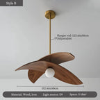 Wood Ceiling Chandelier: Japanese-Inspired LED Pendant Light for Home, Kitchen, and Teahouse
