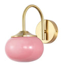 Glass Ball Wall Lamp: Modern Pink & White Stylish Lighting Fixture for Living Room
