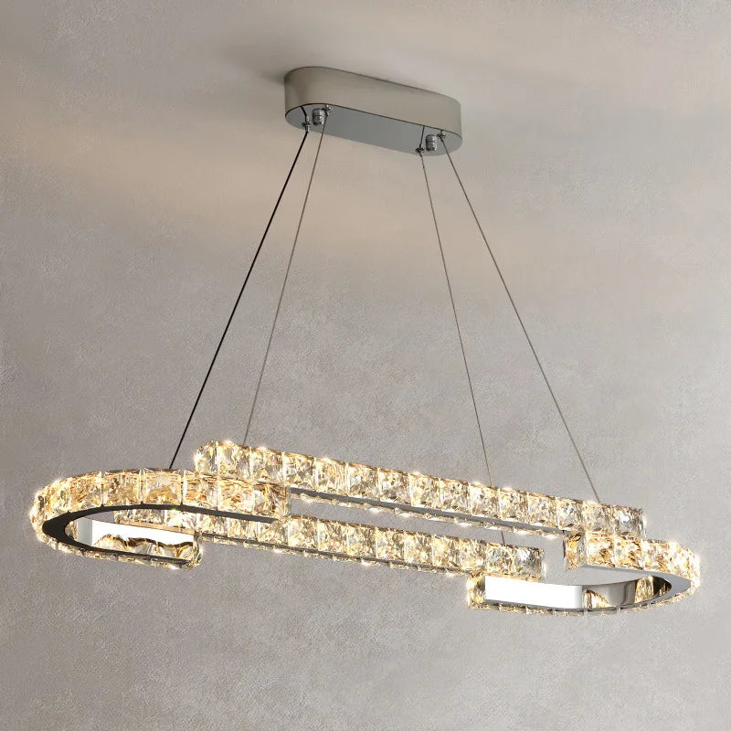 Luxury Crystals Chandelier LED Pendant Lamps - Dimmable Double Layer High-end Lights