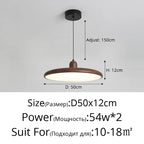 Retro Walnut Chandelier: Stylish Wood Grain Home Decor Lamp for Dining, Bedroom, Living Room