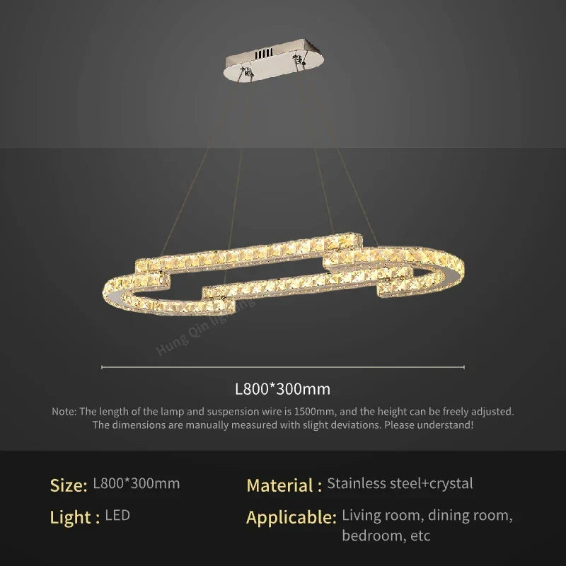 Circular Crystal Pendant Light Chandelier for Living Room