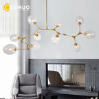 Molecular Design Glass Chandelier Ceiling Pendant for Luxury Living & Dining Rooms