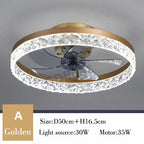 Smart LED Ceiling Fan Lights Remote Control Dimmable Bedroom Decor Indoor Lighting