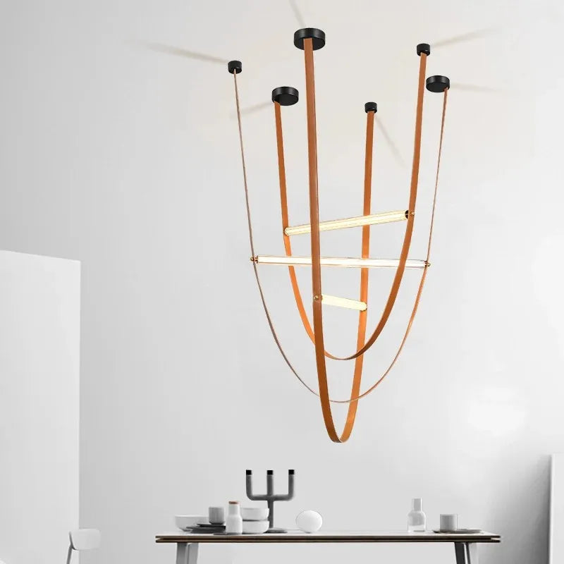 Glass Tube Pendant Lamp: Modern LED Lighting for Living Room, Duplex Villa Staircase