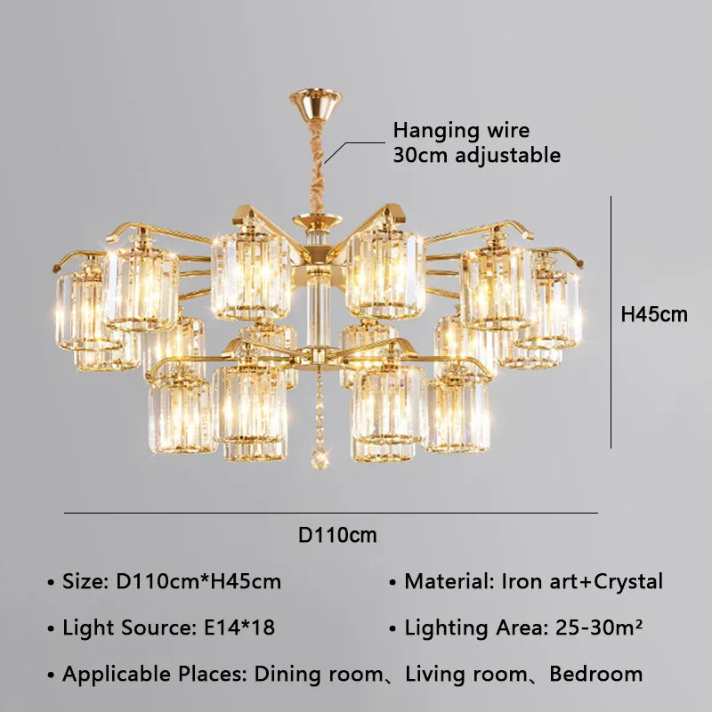 Crystal Lustre Chandelier: Modern Luxury Indoor Lighting Fixtures