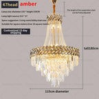 Crystal Chandelier: Modern European Duplex Villa Living Room Luxury Hollow Stair Light