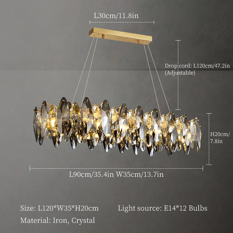 Crystal Chandelier: Elegant Ceiling Hanging Light for Living Room & Dining Table