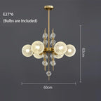 Glass Ball LED Pendant Light: Modern Chandelier for Living Room Kitchen Island