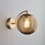 Modern Golden Glass Ball Wall Sconce Light Fixture for Indoor Living Room Décor