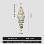 Crystal Spiral Pendant Light Chandelier Loft Luxury Staircase Elegant Upscale