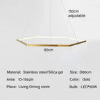 Modern Luxury Hexagon LED Pendant Chandelier for Living Room and Bedroom