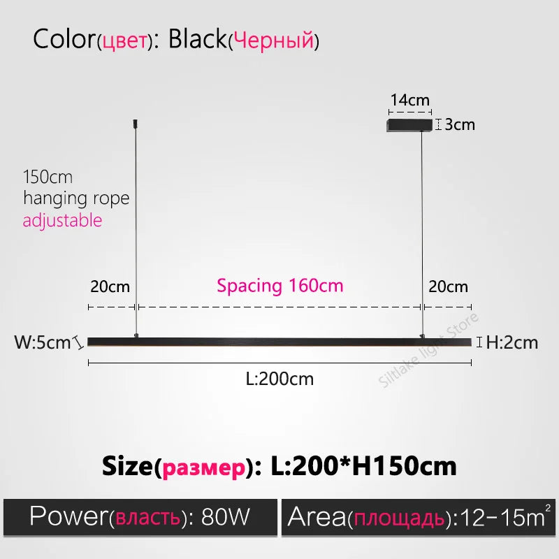 Modern Minimalist Nordic Chandelier Strip Creative Bar Table Lights