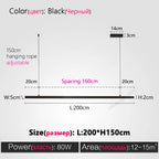 Modern Minimalist Nordic Chandelier Strip Lamps for Dining Room, Bar Table, and More