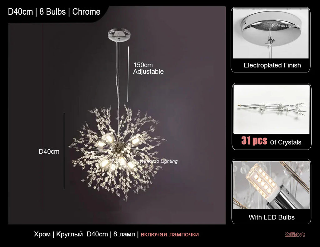 Dandelion Led Ceiling Chandelier for Home Decor Lighting Fixture