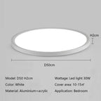 Modern LED Round Ceiling Lamp for Bedroom Study Balcony Decor