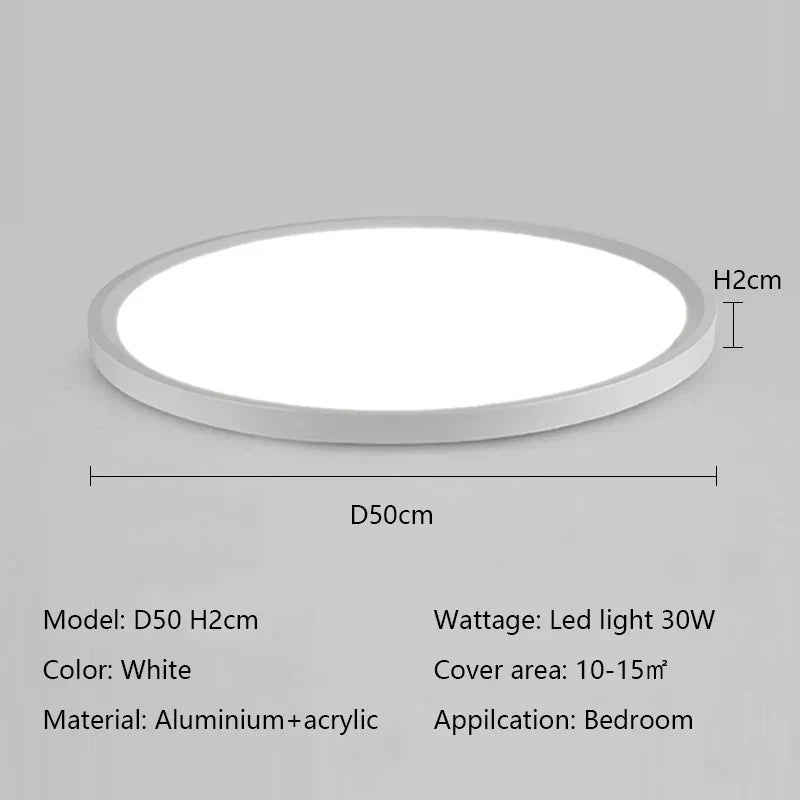Modern LED Round Ceiling Lamp for Bedroom Study Balcony Decor