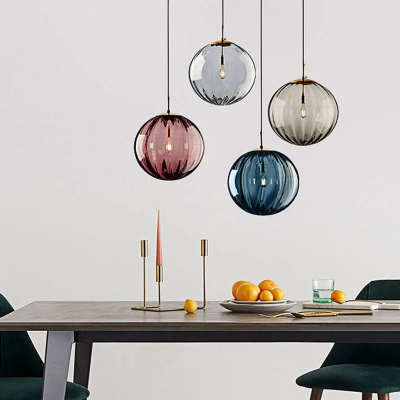 Glass Ball Lustre Pendant Lights - Modern Nordic Design for Kitchen, Bedroom, or Restaurant