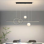 Minimalist LED Pendant Lights for Dining Living Room Restaurant Home - Black White 120cm