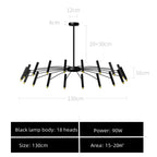 Black Sputnik Chandelier: Nordic Design, Adjustable Lighting for Home Décor