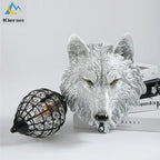 Nordic Wolf Head LED Wall Lamp Resin Crystal Wall Light