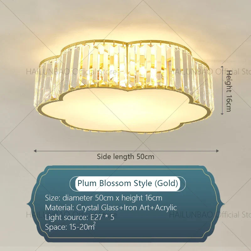 Crystal Light: Modern Restaurant Hotel Ceiling Light for Living Room