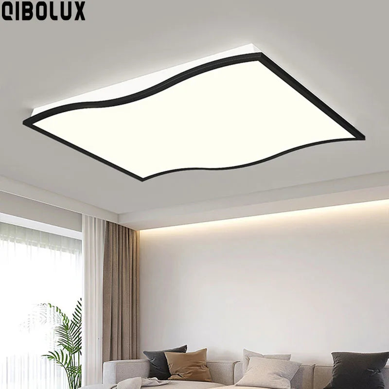 Minimalist LED Ceiling Light in Black & White for Living, Dining, Bedroom & Kitchen
