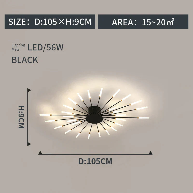 Modern Designer Fireworks LED Chandelier for Living Room Dining - Home Decor Lighting