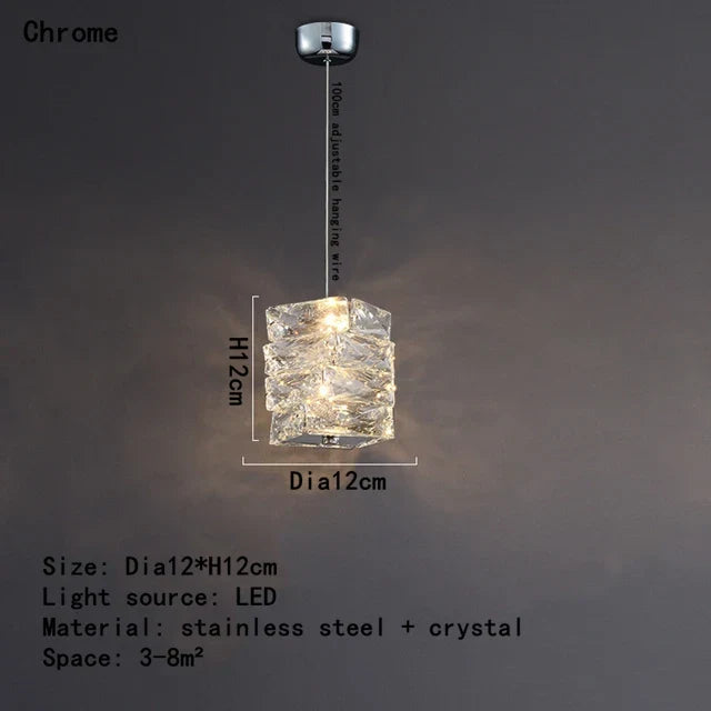 Crystal Dining Table Pendant Lamp: Elegant Led Decoration for Kitchen Island, Restaurant, Living Room