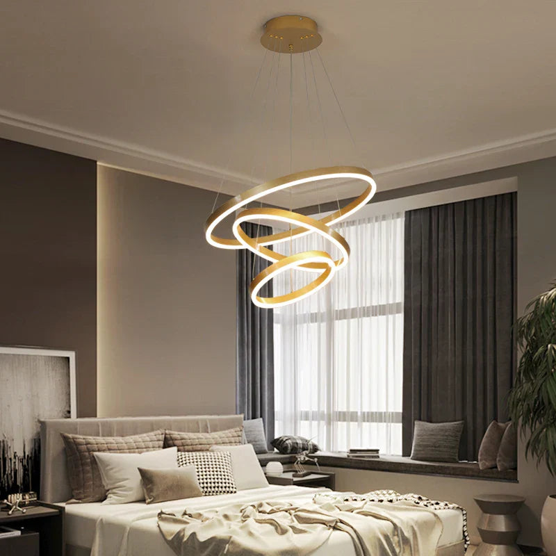 Modern LED Chandelier Ring Pendant Light for Living Room Attic Stairwell