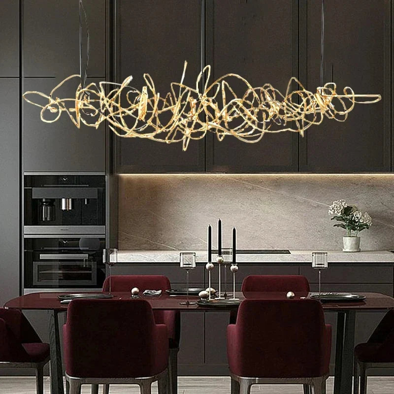 Nordic Art LED Chandelier: Modern Creative Pendant Lamp Light for Dining Table Room