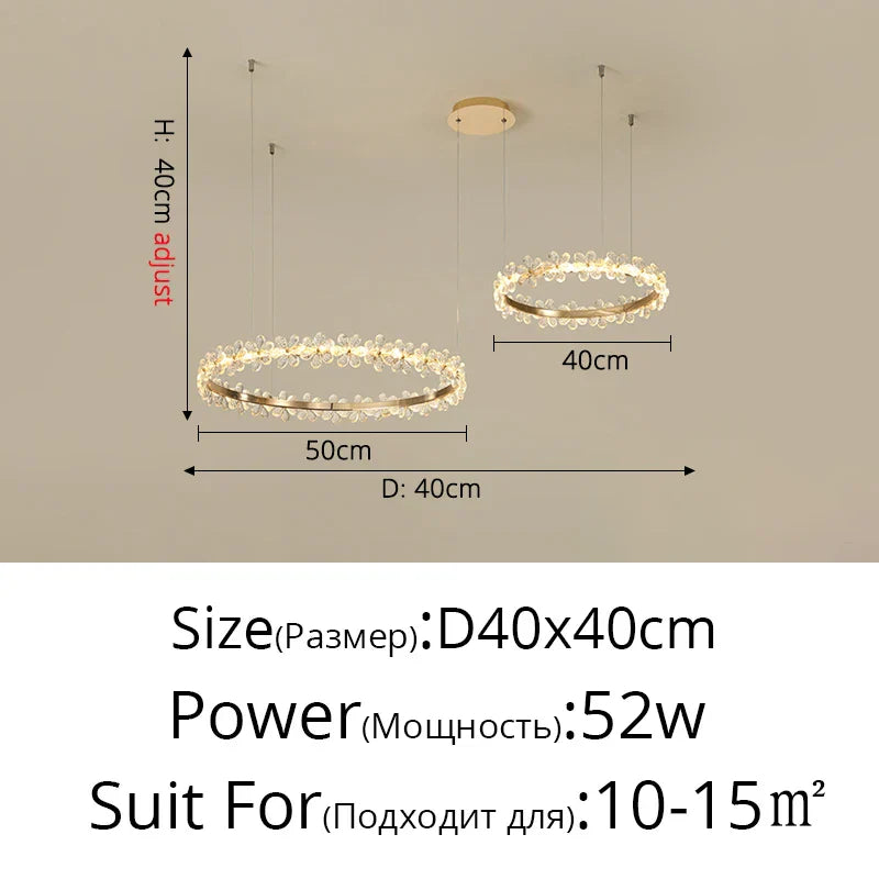 Crystal LED Chandelier for Home Decor & Luxury Lighting