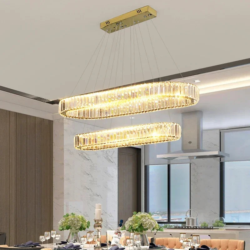 Crystal LED Chandelier: Modern Luxury Lighting for Living & Dining Room