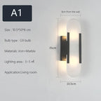 Scandinavian Brass Wall Sconce Glass Shade for Modern Living Room Lighting