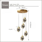 Nordic Crystal Chandelier for Duplex Villa Stair Living Dining Exhibition Hall
