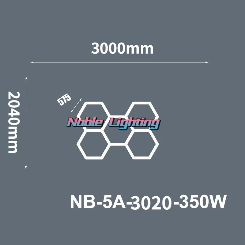 Honeycomb LED Ceiling Light for Car Showroom and Workshop