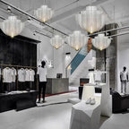 Mesh Chandelier: Silver Metal Grid Lamparas for Fashionable Home Decor