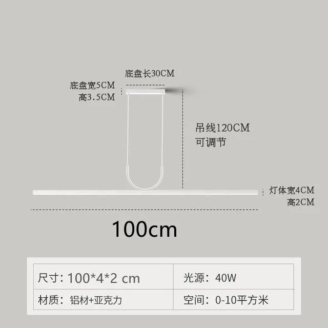 Black Art LED Ceiling Chandelier for Kitchen Island and Dining Room