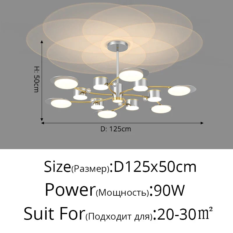 LED Ceiling Chandelier: Modern Nordic Design for Living, Dining, Kitchen, Bedroom Decor