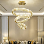 Crystal Chandelier: LED Dimmable Pendant Light for Stairs, LED Luminaria Fixture