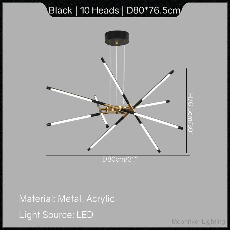 Modern Line Chandelier for Home Decor and Lighting