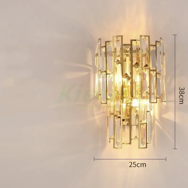 Crystal LED Wall Lamp for Bedroom Living Room Study Minimalist Design
