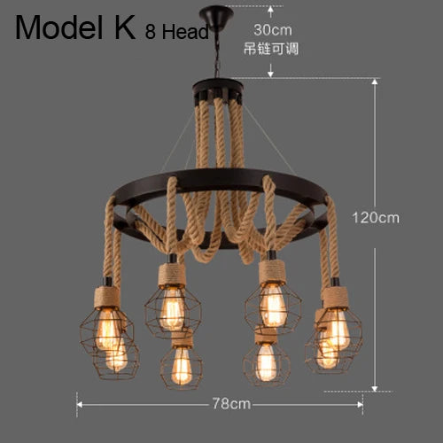 Industrial Rustic Pendant Lights Indoor Lamp for Living Dining Room Home Décor