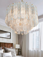 Crystal Bedroom Pendant Lamp: Designer Luxury Glass Lighting for Living Room