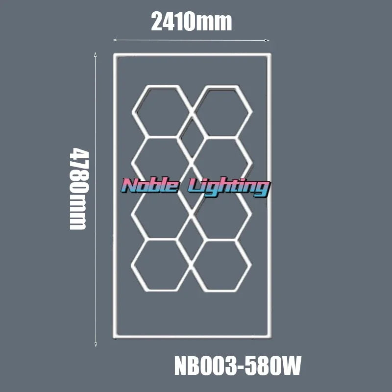 Honeycomb LED Ceiling Light for Car Showroom and Workshop