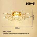 Crystal Ceiling Chandelier LED Light Fixture for Living Room Bedroom Kitchen