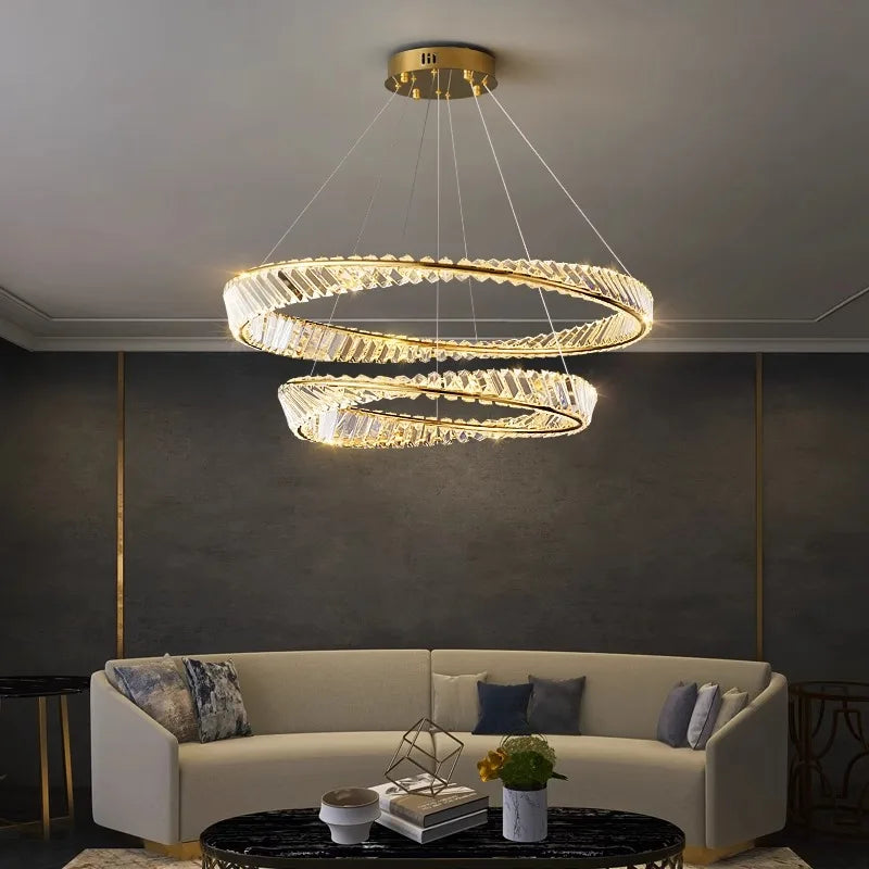 Crystal Chandelier: Luxury Pendant Lamp for Living Room and Bedroom