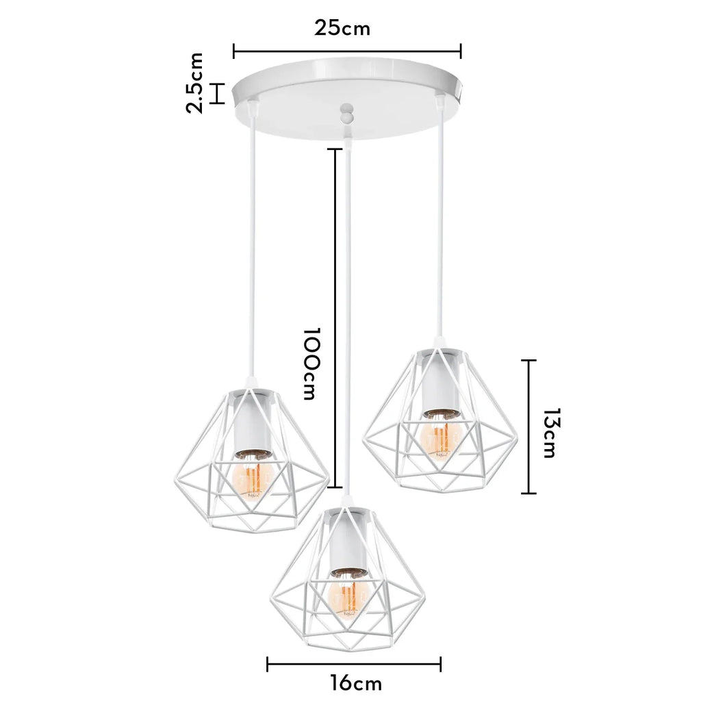 Wrought Iron Caged Pendant Light for Industrial Style Decor