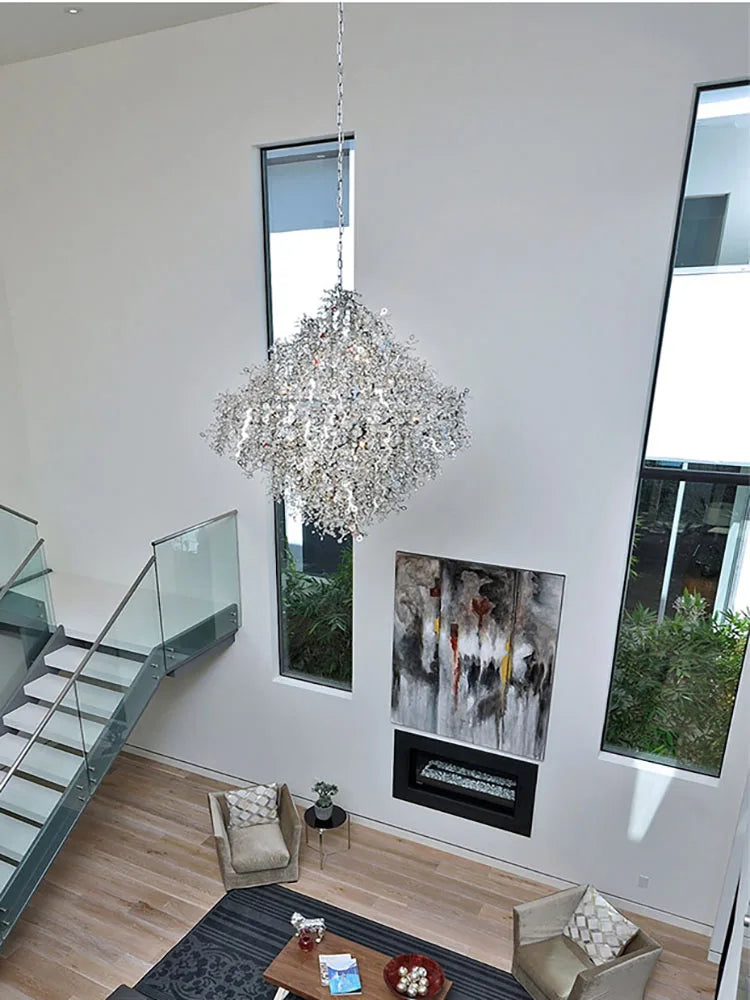 Nordic Chrome Crystal Pendant Lamp for Elegant Home Décor
