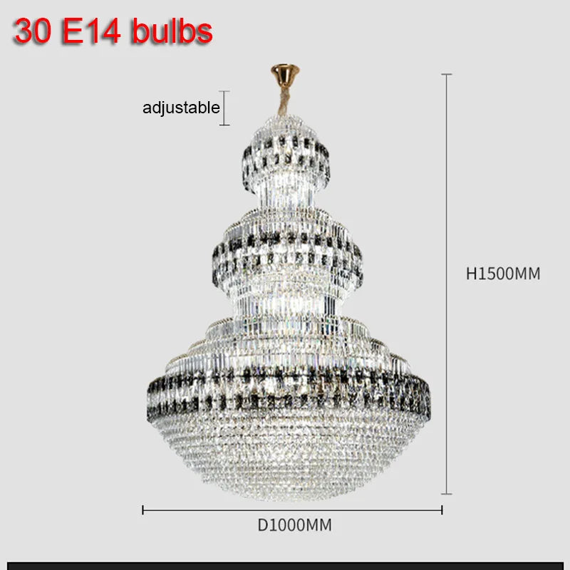 Luxury Crystal Villa Chandelier for Elegant Indoor Lighting Decor